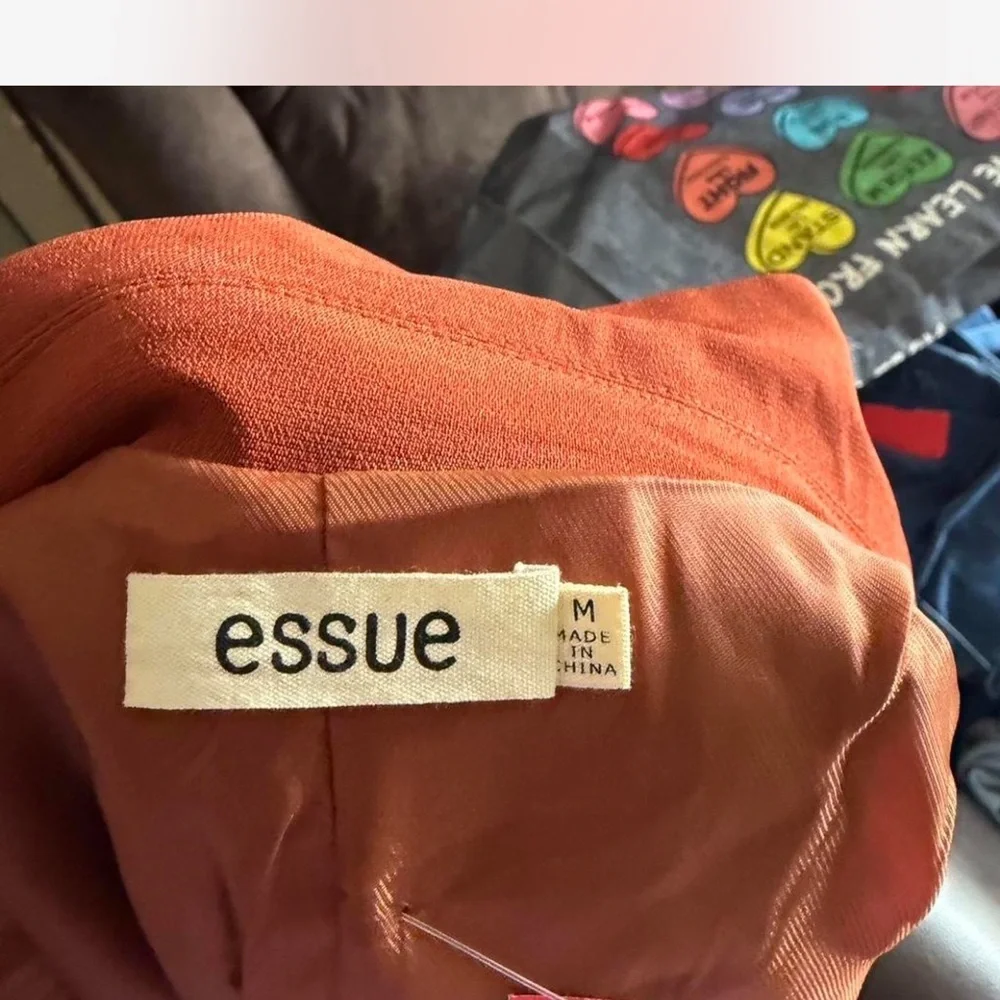 essue Double-Breasted Belted Blazer in Rust - Picture 4 of 5